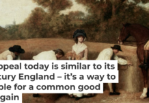 The first basic income proposals were a reaction to the seizure of common fields by English landlords. George Stubbs/The Yorck Project, CC BY